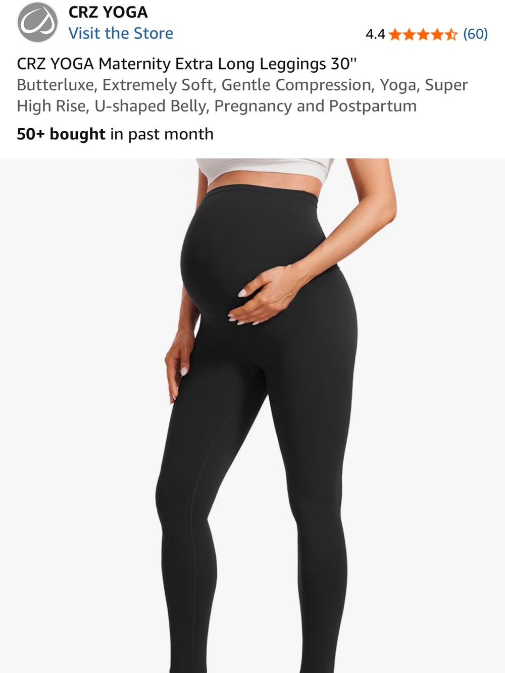 CRZ YOGA Black Maternity High-Rise Leggings